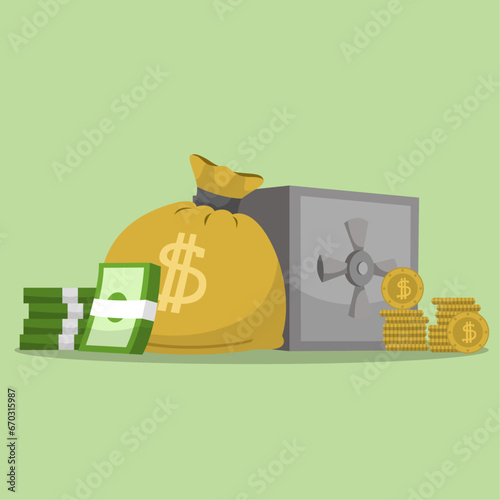 vector de dinero simple, dinero en diferentes versiones, ilustración financiera, concepto financiero, vector de finanzas