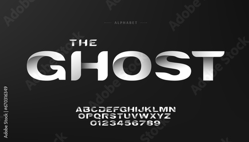 Vector of paper folding alphabet. stylized 3D vector font