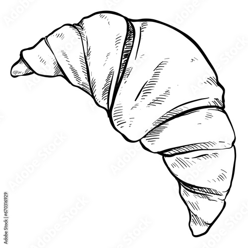 croissant hand drawn