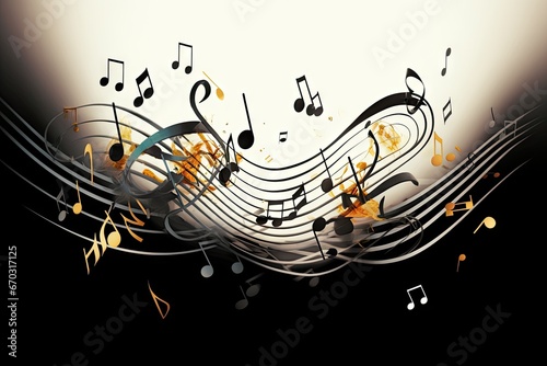 notes music graphic half note icon illustration melody musical quaver sheet silhouette sound staff staffing swirl symbol treble image classical black design