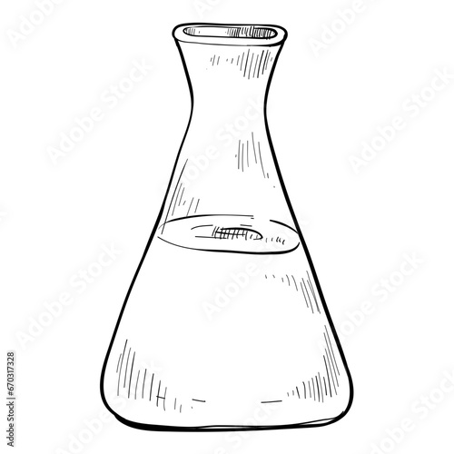 flasks beakers hand drawn