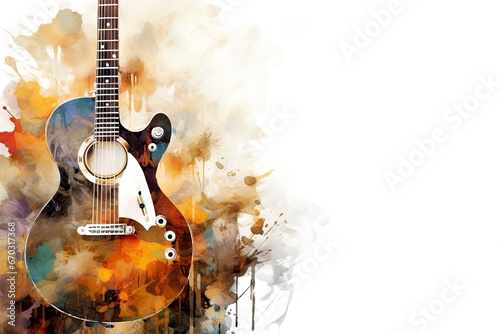 art brush illustration gital background painting watercolor foreground guitar colorful abstract acoustic play music performance musical artist concert musician photo