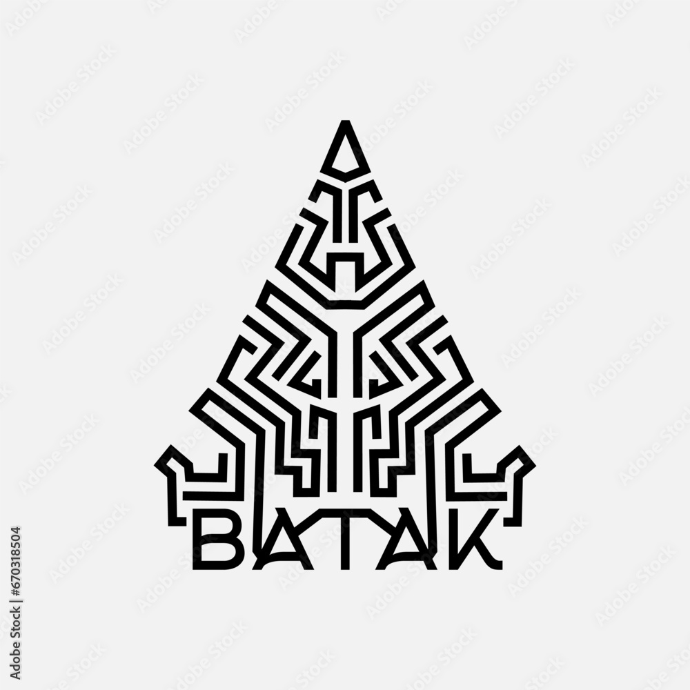 Indonesian batak house building asian house line pop Art colorful design vector Indonesian batak house building asian house line pop Art colorful design vector