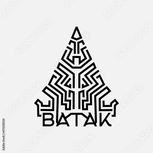 Photos Indonesian batak house building asian house line pop Art colorful design vector