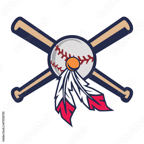 BASEBALL LOGO INDIAN CLUB REDSKINS