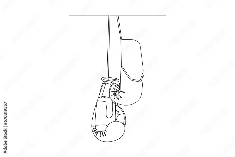 Obraz premium Continuous one line drawing boxers, Muai thai fighters. Boxing, sports, workout concept. Doodle vector illustration.