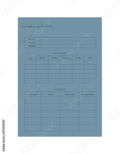 semester schedule planner. 