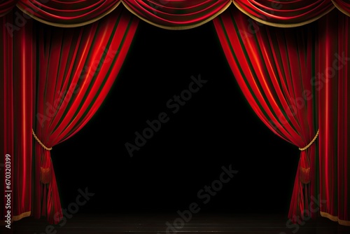 black background curtain draped theater stage red bright light graphic broadway concert announcement admission acting culture recital production play entrance entertainment elegant