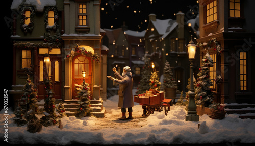 3D models of characters and scenes of fairy house on santa claus with candle light © Rehman
