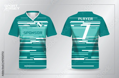 turquoise sport jersey for football and soccer shirt template