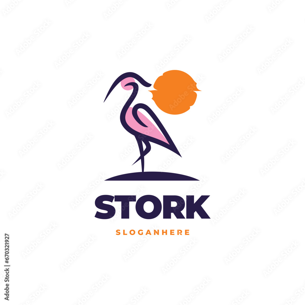 Obraz premium Stork modern logo vector
