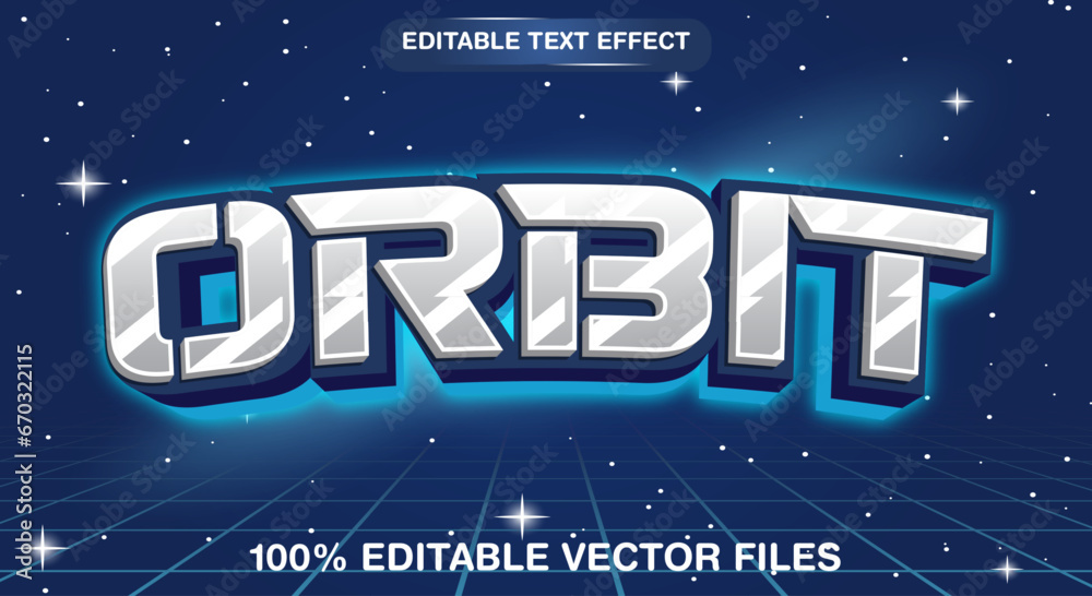 Orbit editable vector text effect with modern concept