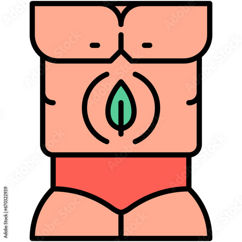 Detox Icon. Diet Metabolism Stomach Symbol Stock Illustration. Vector Filled Line Icons For UI Web Design And Presentation