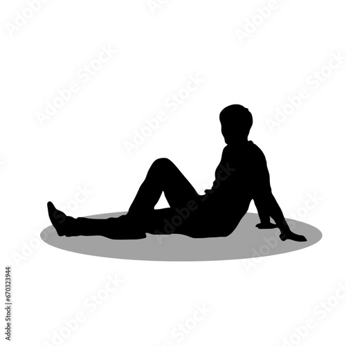 Men sitting silhouette