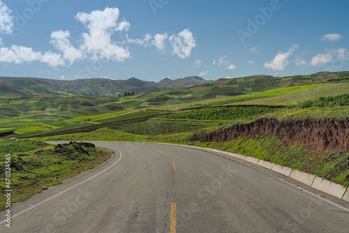 Landscape in the middle of the Peruvian Andes