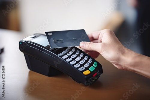 space copy terminal pos card credit payment contactless nfc payment card terminal pos shop banner background copy space pay credit card machine reader paying store purchase buy electronic