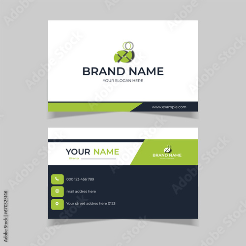 elegant modern business card design template black and green