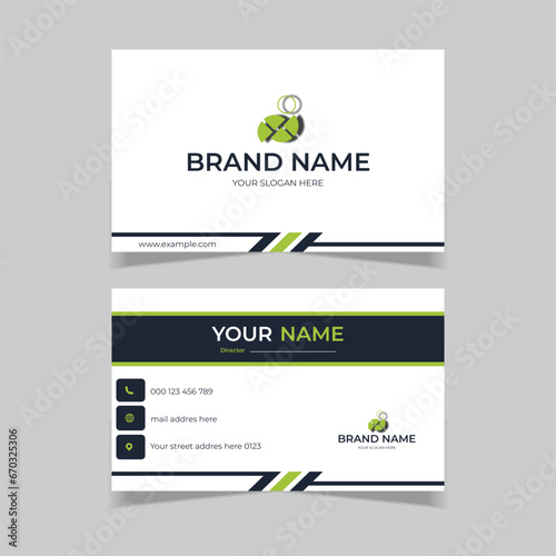 elegant modern business card design template black and green