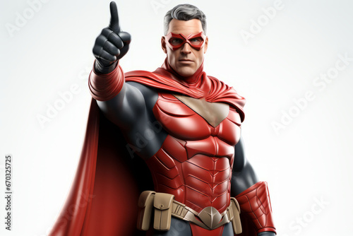 Man superhero addressing a crowd with a powerful speech, embodying leadership and influence, Generative AI