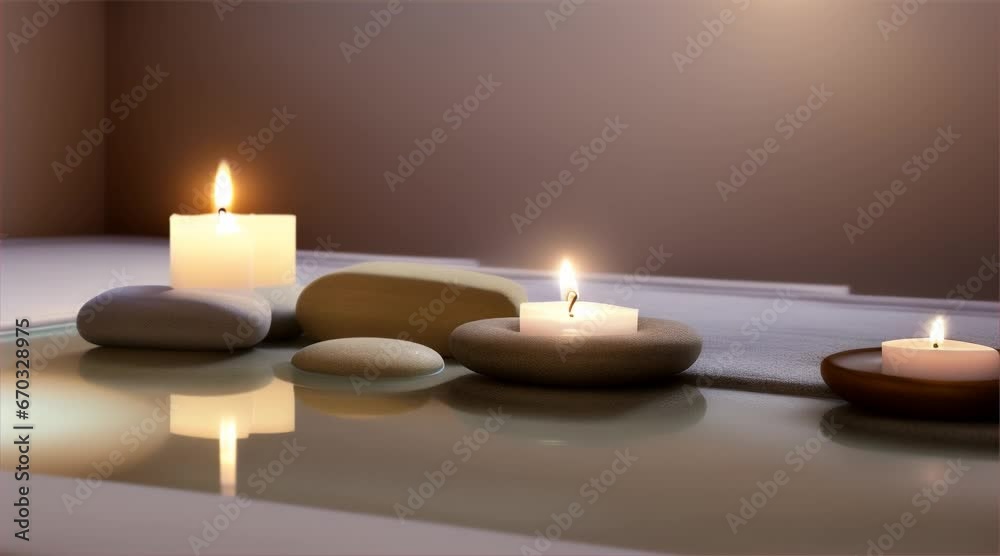 Relaxing Spa Scene with Candles Relaxing Spa Scene with Candles