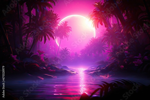 concept background tropical wave vapor neon jungle Similar Keywords 1980 80 electronic template hipster sun trendy galaxy party 90s 80s style vintage grid light retro