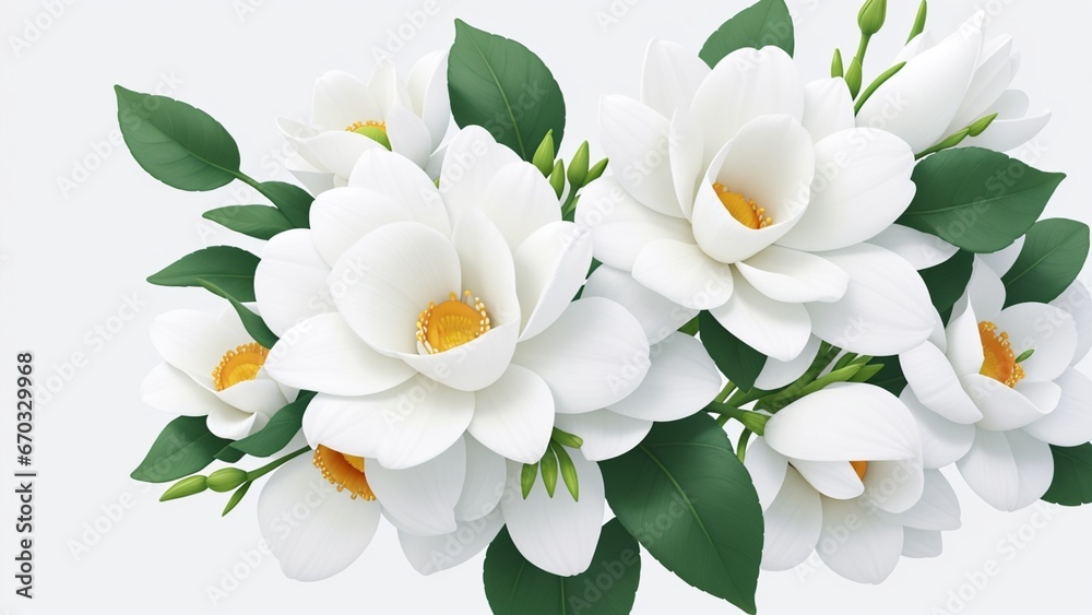 Obraz premium Colorful flowers floral Clipart, high quality resolution, beautiful flowers white background, AI generated images, jpg illustration.