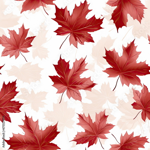 Seamless Pattern of Maple Leaf