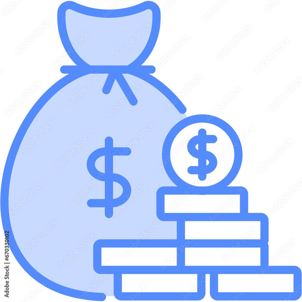 Business And Accounting blue color icon set Business And Accounting blue color icon set