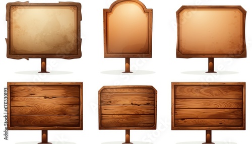 Illustration Collection of Empty Wooden Planks in Various Styles