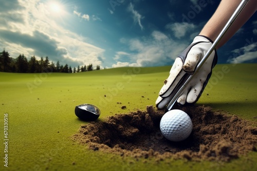 club Golf sport hole course ball greener putting green glove hand man competition winner foul cheating ok luck professional association sporting golfing cheat guy compete signs competitive competiti