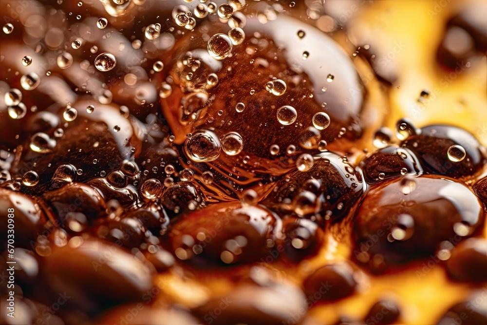 Extreme Close Up of Coffee Beans with Tiny Water Bubbles Extreme Close Up of Coffee Beans with Tiny Water Bubbles