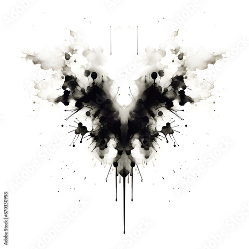 Rorschach inkblot isolated on a white background.  photo