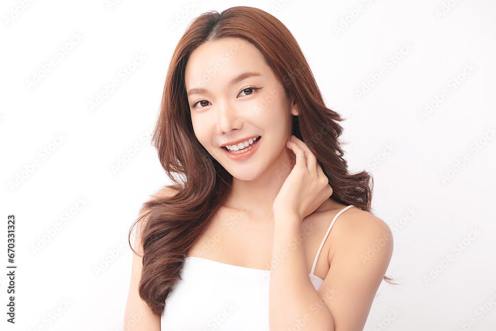 Beautiful young asian woman with clean fresh skin on white background, Face care, Facial treatment, Cosmetology, beauty and spa, Asian women portrait. Beautiful young asian woman with clean fresh skin on white background, Face care, Facial treatment, Cosmetology, beauty and spa, Asian women portrait.