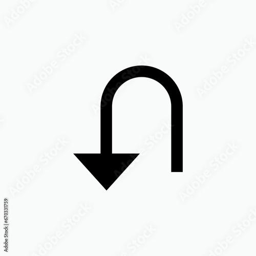 Back Arrow Icon.  Recondition Symbol.       