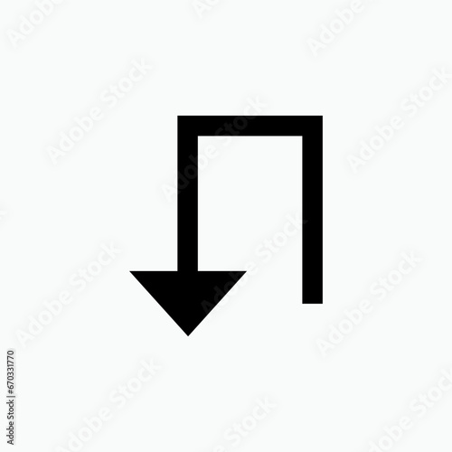 Back Arrow Icon.  Recondition Symbol.       