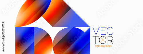 Serene gradient template. Circles and triangles mingle in minimalist perfection. Gentle fusion of forms and hues creates balanced yet captivating backdrop, embodying modern sophistication