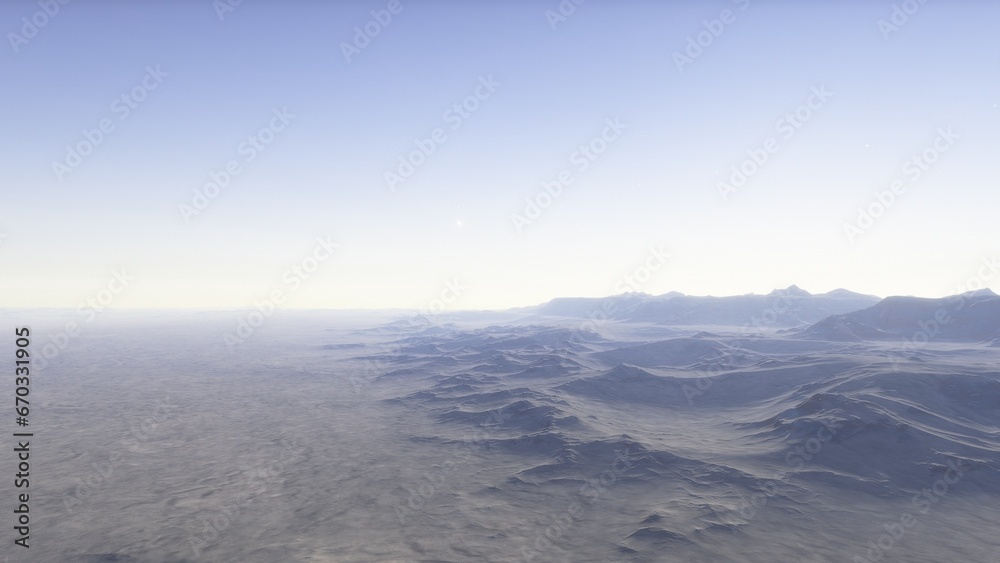 Deserted alien planet