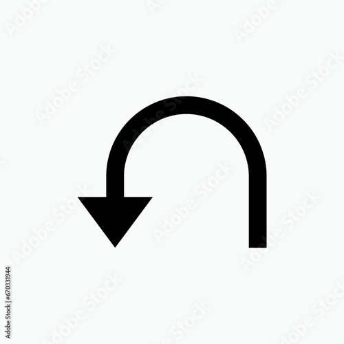 Back Arrow Icon.  Recondition Symbol.       