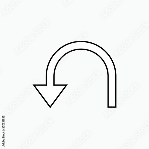 Back Arrow Icon.  Recondition Symbol.       