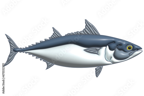 Tuna fish on a white backgroud