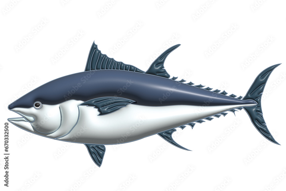 Fototapeta premium Tuna fish on a white backgroud