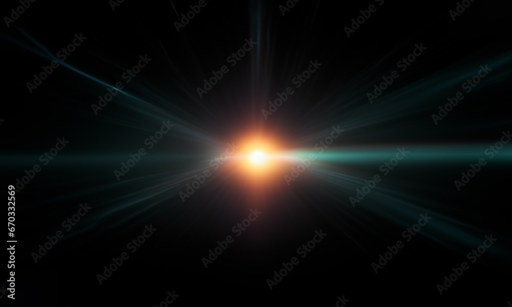 Obraz premium Light effect flare Glowing light explodes Light effect ray shining sun bright flash Special lens flare