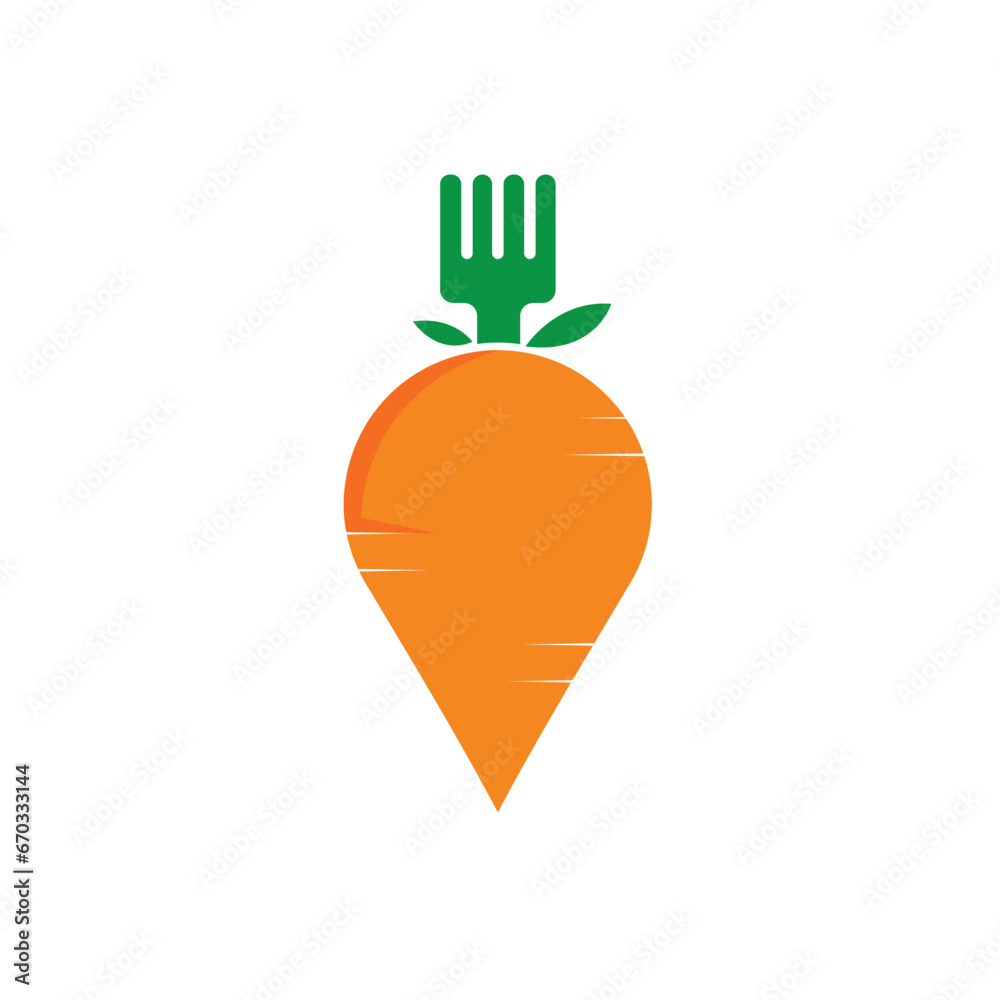 carrot food logo design illustration. carrot food logo design illustration.