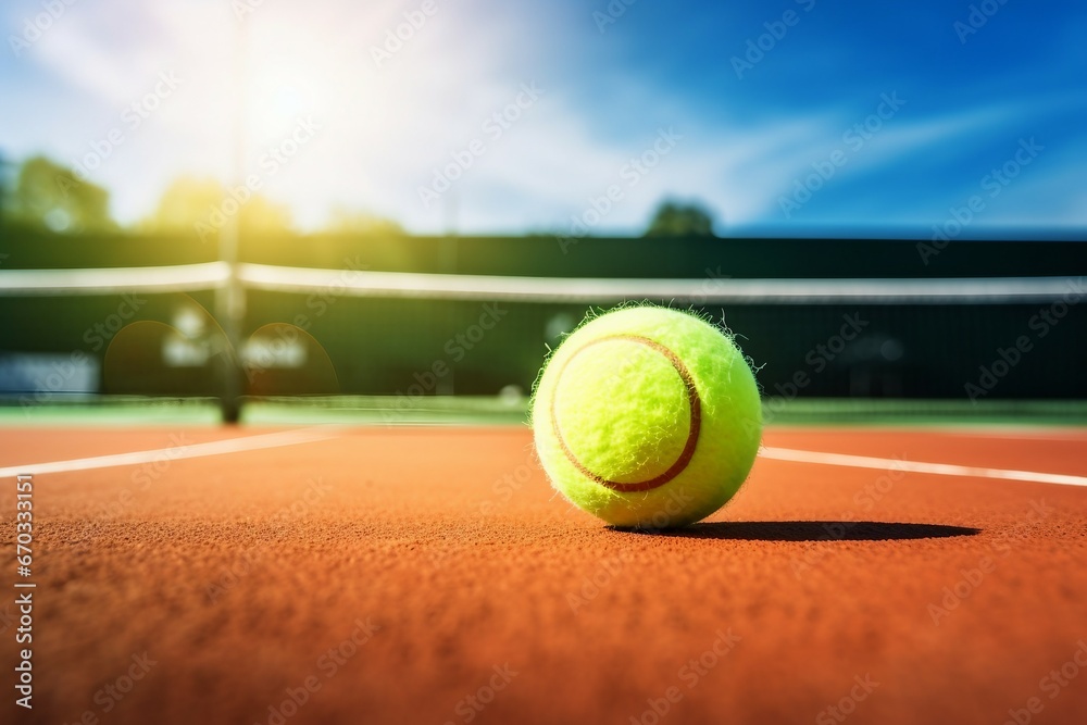 court net ball tennis closeup clay single line macro fisheye sport competition outdoors sporting competitive arena healthy lifestyle exercise horizontal selective focus full frame nobody empty color