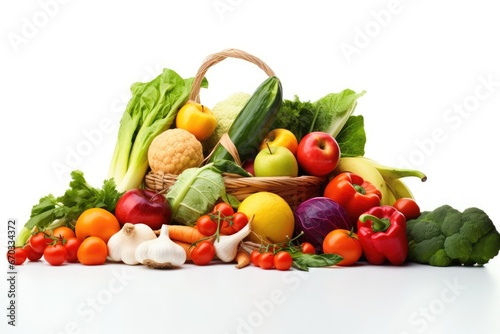 background white isolated fruits vegetables fresh vegetable fruit food tomatoes leaf group collection green healthy natural diet vegetarian ingredient apple composition cucumber aubergine