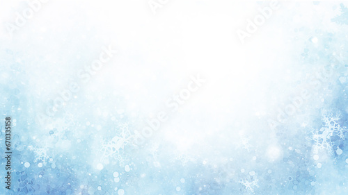 watercolor blue and white gradient, abstract winter background, light cold copy space design blank greeting form