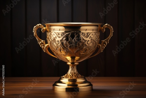 Isolated Gold Cup Symbolizing Victory and Achievement