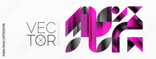 Amalgamation of geometric forms on minimalist abstract canvas, providing versatility and visual allure for digital designs, presentations, website banners, social media posts