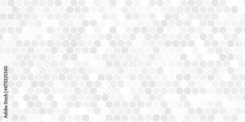 Abstract. Hexagon white background. Vector seamless geometric pattern. Modern mosaic hexagon grid texture.