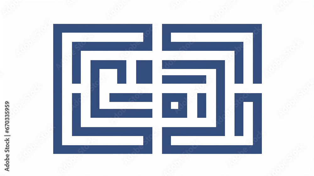 logo symbol rectangular maze on a white background isolated logo symbol rectangular maze on a white background isolated